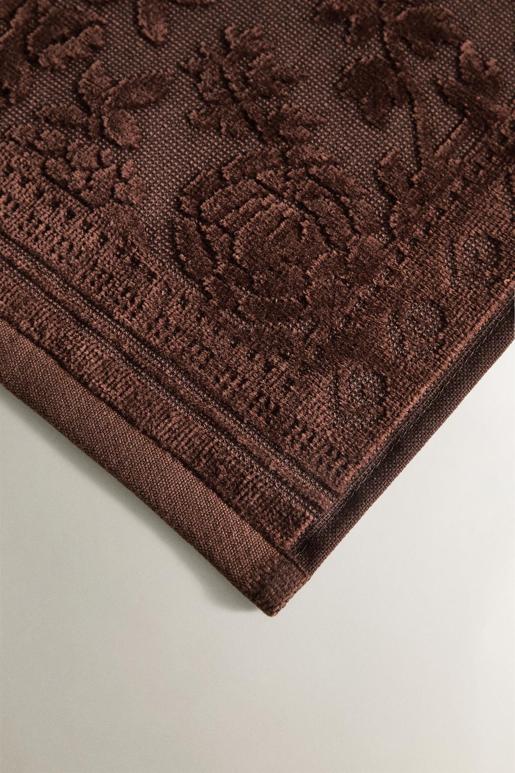 Махровое вафельное полотенце с цветочным жаккардовым узором (набор из 3 штук)