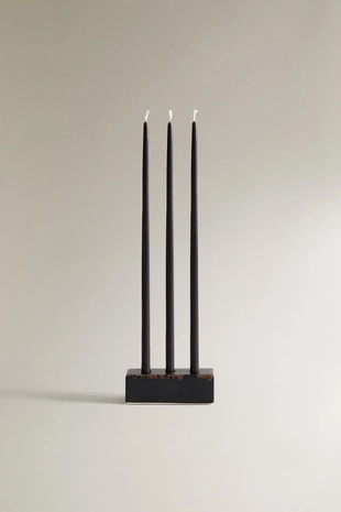 Набор свечей и подсвечников из бархата и кожи- Заказать в России