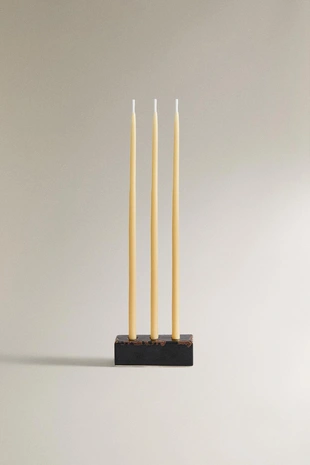 Набор свечей и подсвечников из бархата и кожи- Заказать в России