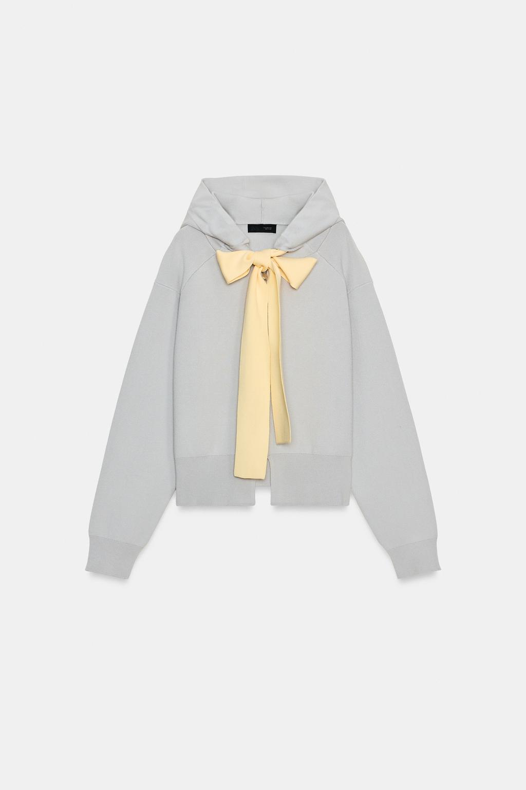 КАРДИГАН С КАПЮШОНОМ И ЗАВЯЗКАМИ