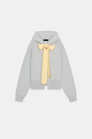 Кардиган с капюшоном и завязками- Заказать в России