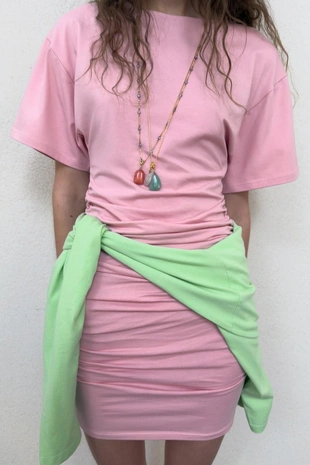 Короткое платье со сборками- Заказать в России