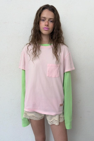 Футболка оверсайз с карманом- Заказать в России