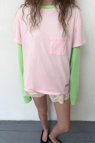 Футболка оверсайз с карманом- Заказать в России