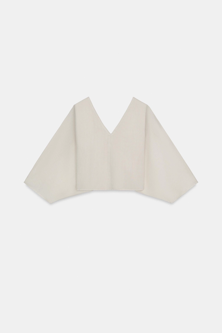 Блуза из комбинированного трикотажа