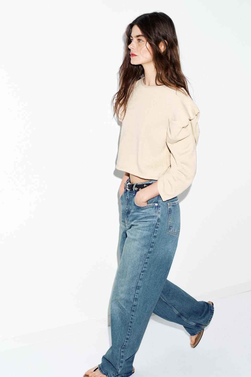 СВИТЕР С ДРАПИРОВАННЫМИ РУКАВАМИ