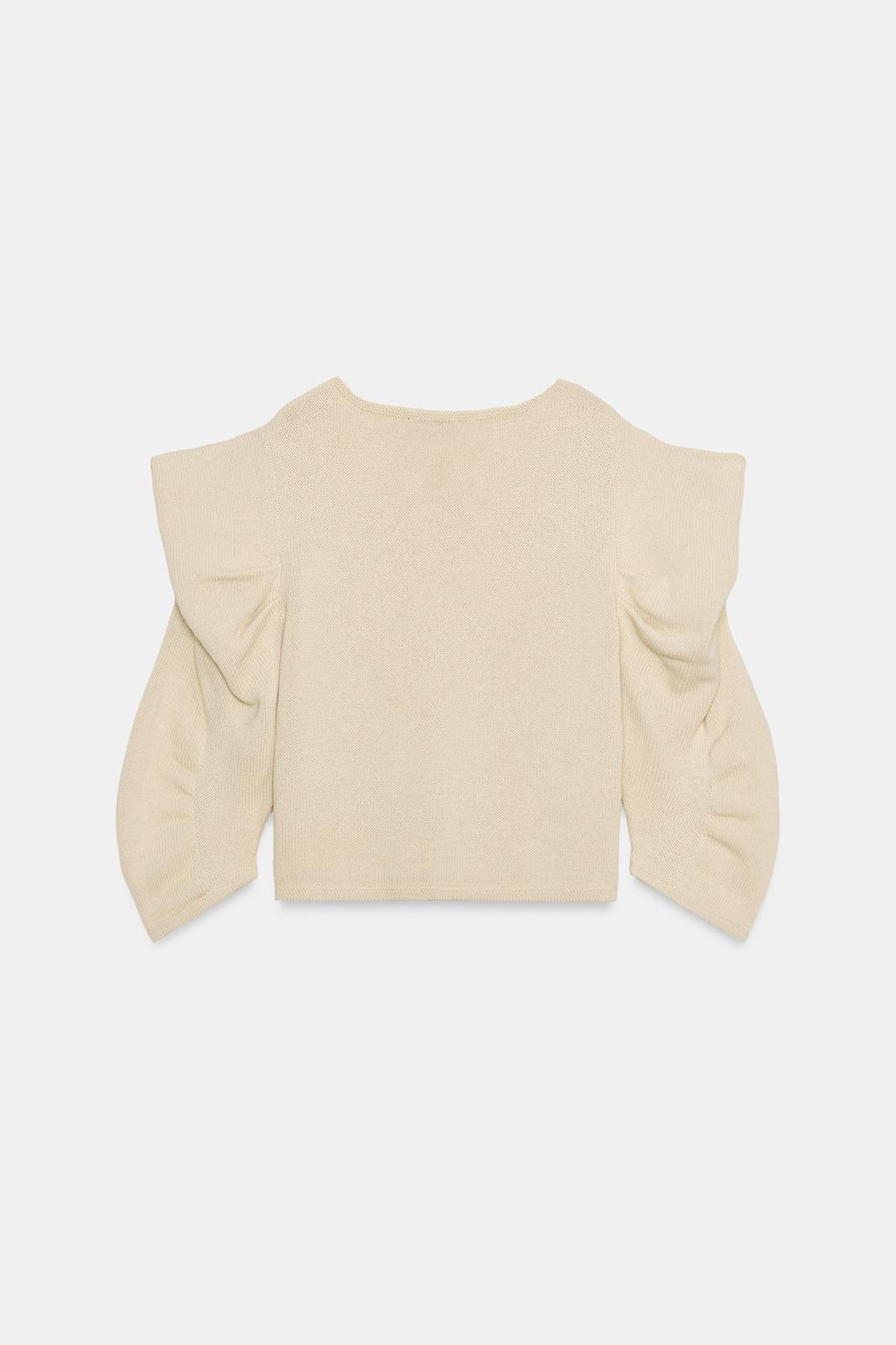 СВИТЕР С ДРАПИРОВАННЫМИ РУКАВАМИ