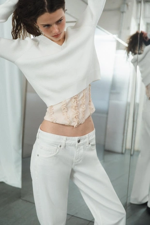 Свитер с V-образным вырезом- Заказать в России