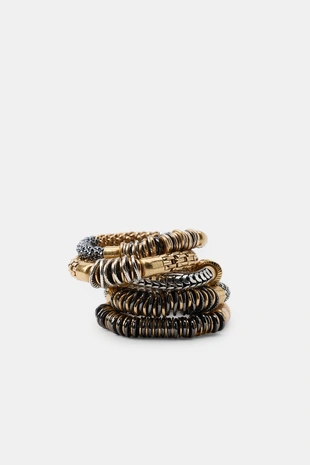 Набор из 5 эластичных комбинированных браслетов- Заказать в России