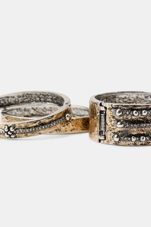 Набор из трех браслетов с гравировкой и блестками- Заказать в России