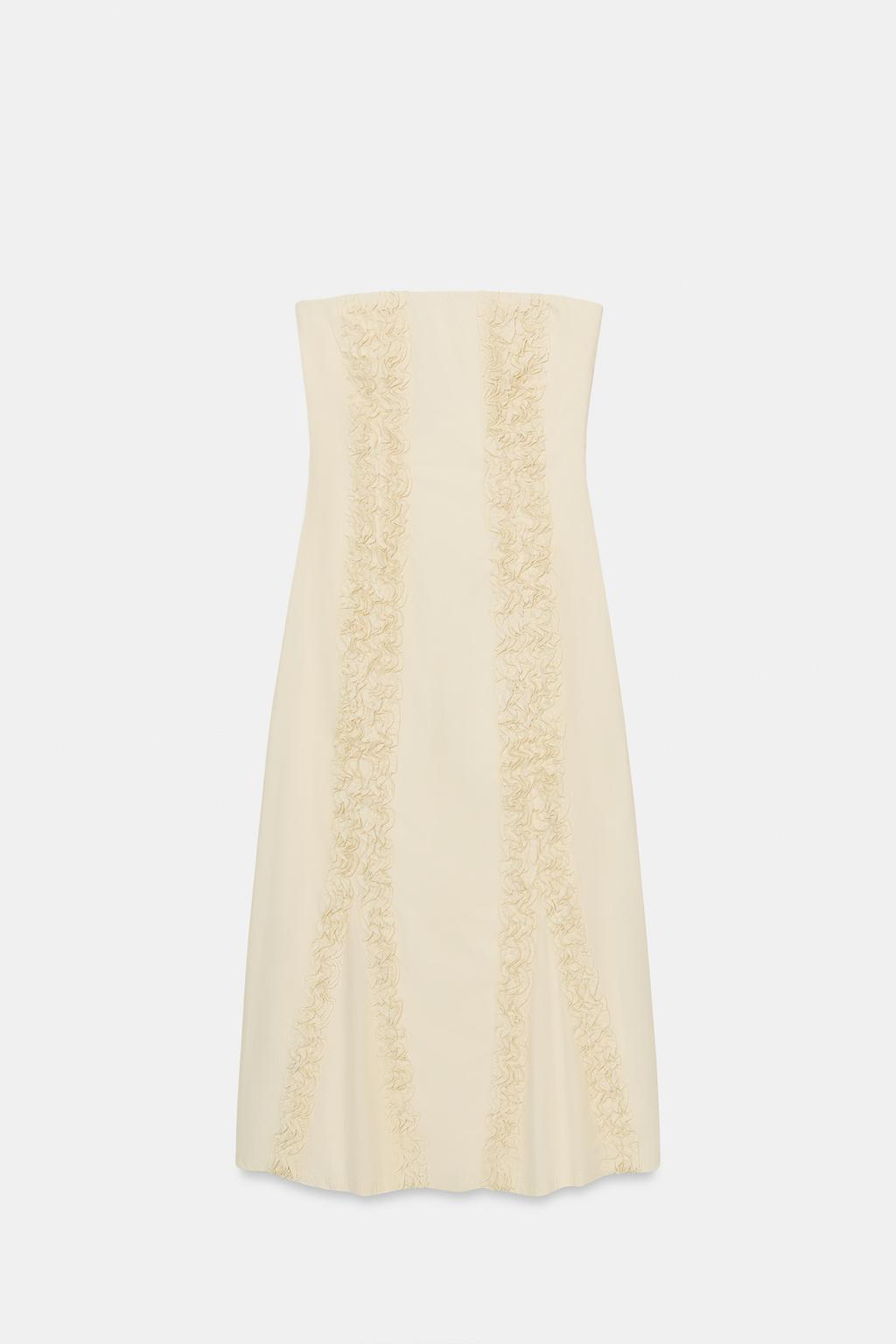 ПЛАТЬЕ МИДИ С ОБЪЕМНЫМИ ВОЛАНАМИ