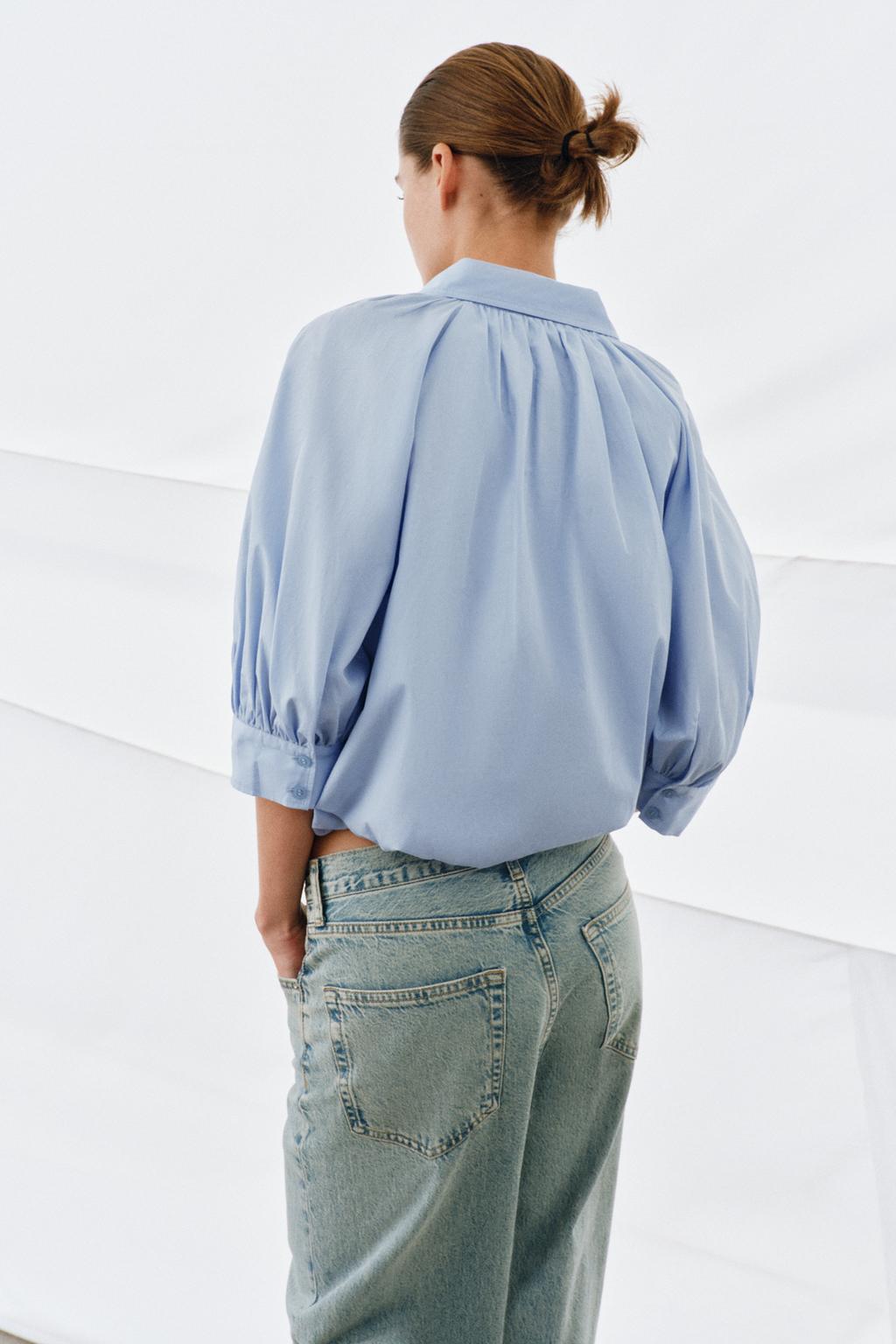 РУБАШКА С ОБЪЕМНЫМИ РУКАВАМИ ZW COLLECTION