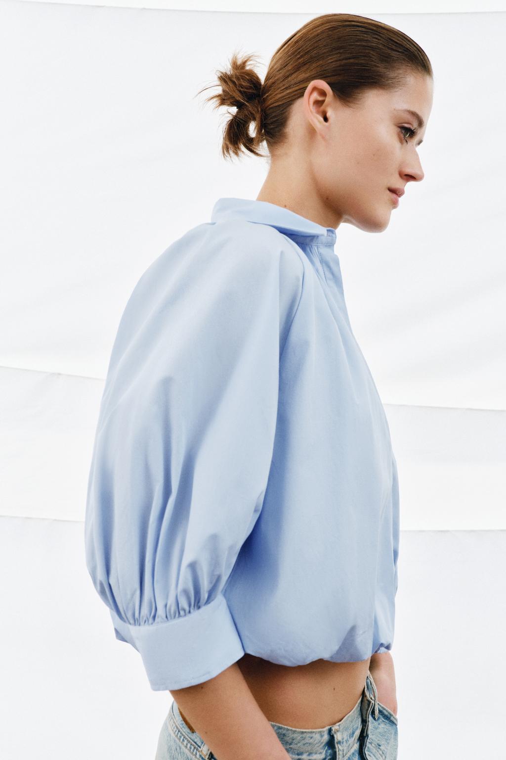 РУБАШКА С ОБЪЕМНЫМИ РУКАВАМИ ZW COLLECTION