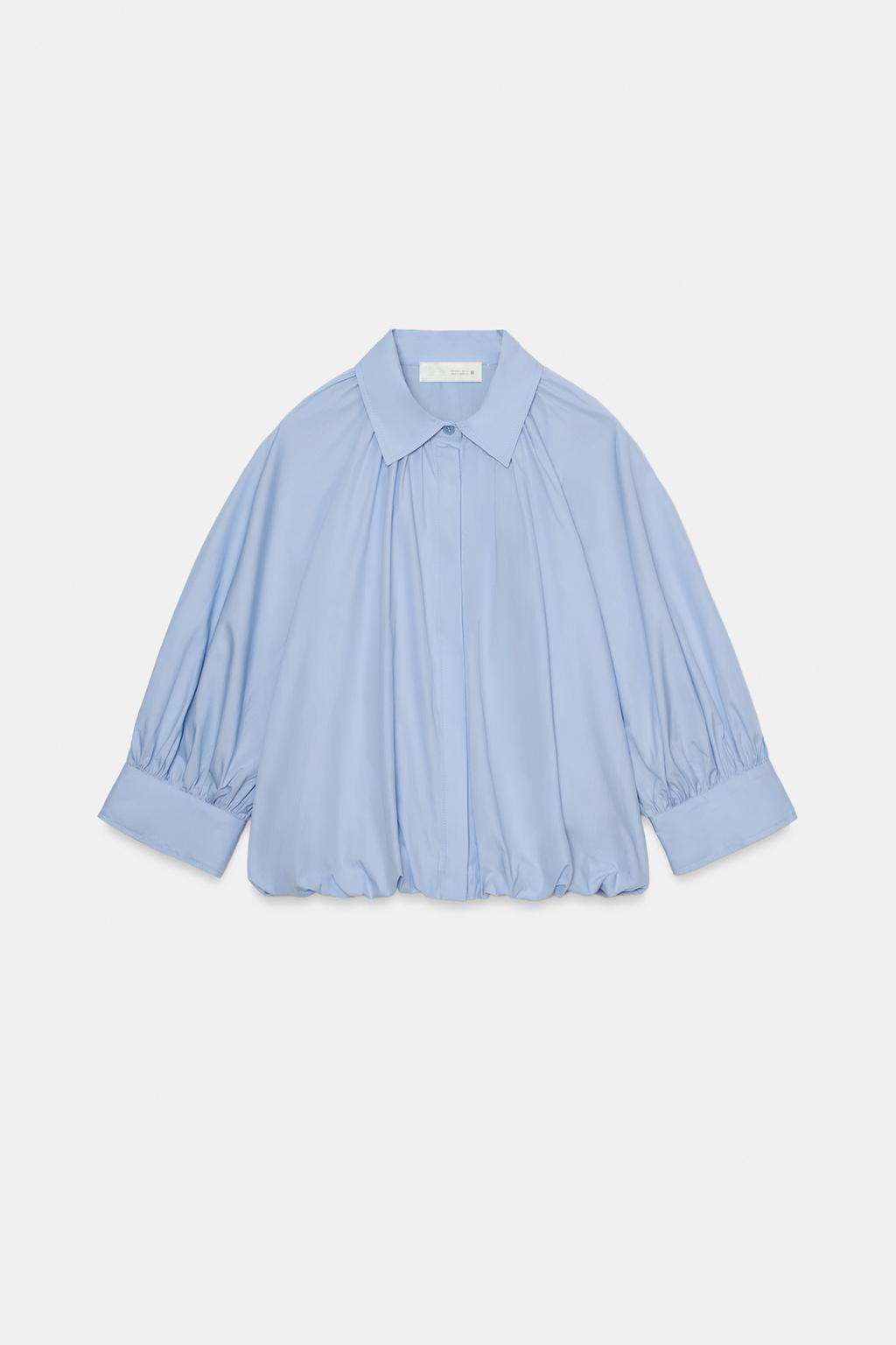 РУБАШКА С ОБЪЕМНЫМИ РУКАВАМИ ZW COLLECTION