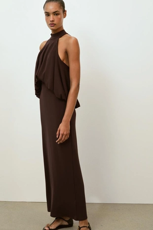 Платье-халтер объемного кроя- Заказать в России