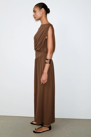 Платье с боковым поясом- Заказать в России