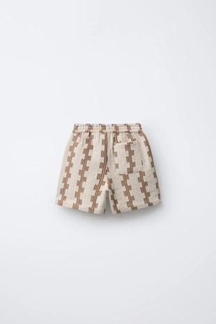 Шорты из рельефной ткани с принтом- Заказать в России