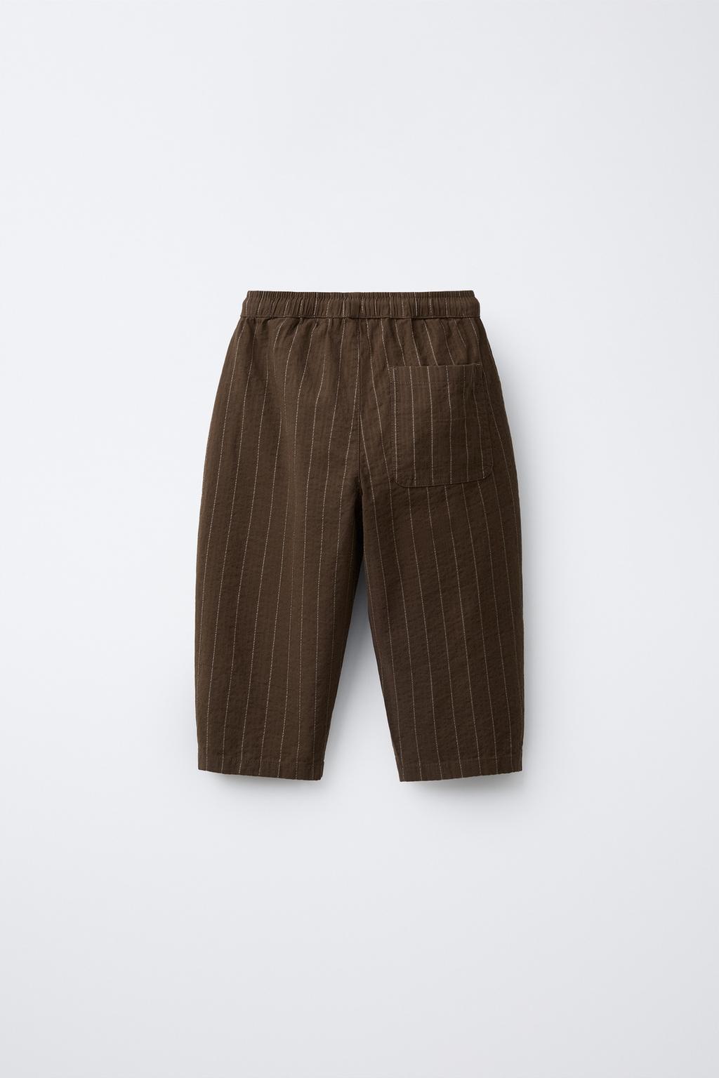 БРЮКИ BAGGY В ПОЛОСКУ ИЗ РЕЛЬЕФНОЙ ТКАНИ