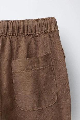 Брюки струящегося кроя из смесового льна