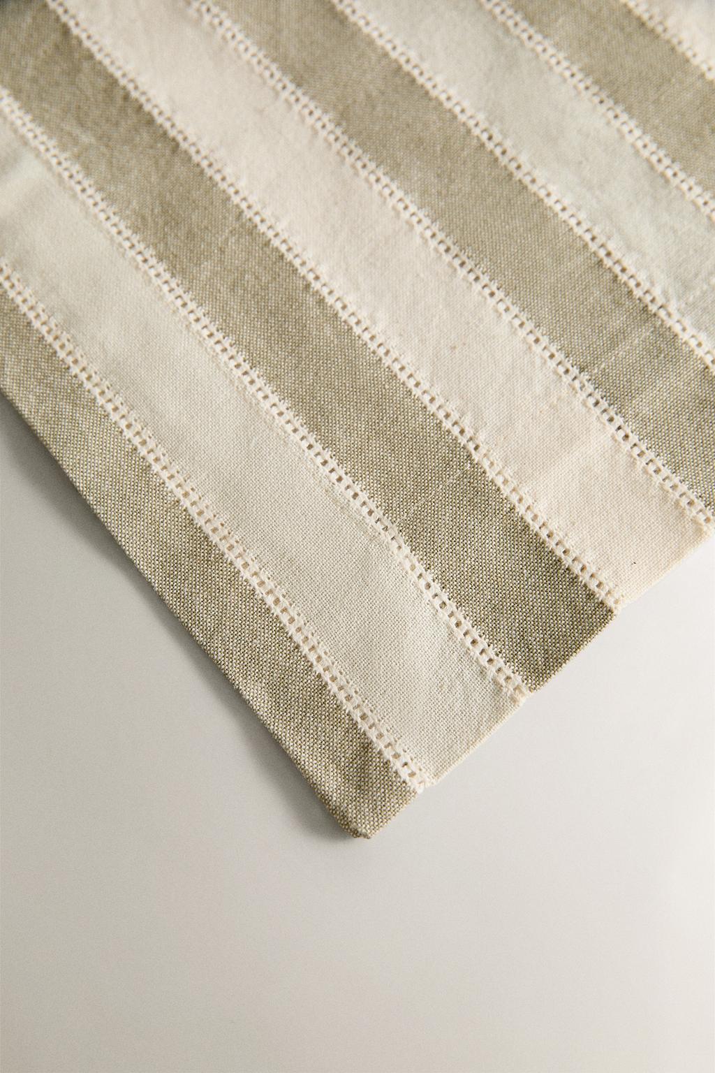 Полосатый поднос с кружевным краем