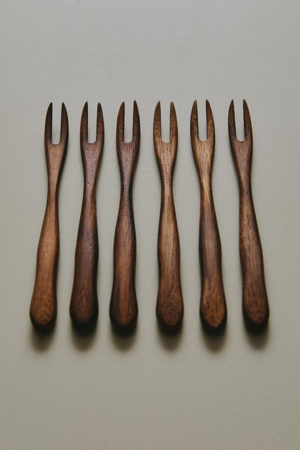 Набор деревянных вилок для аперитива (набор из 6 штук)