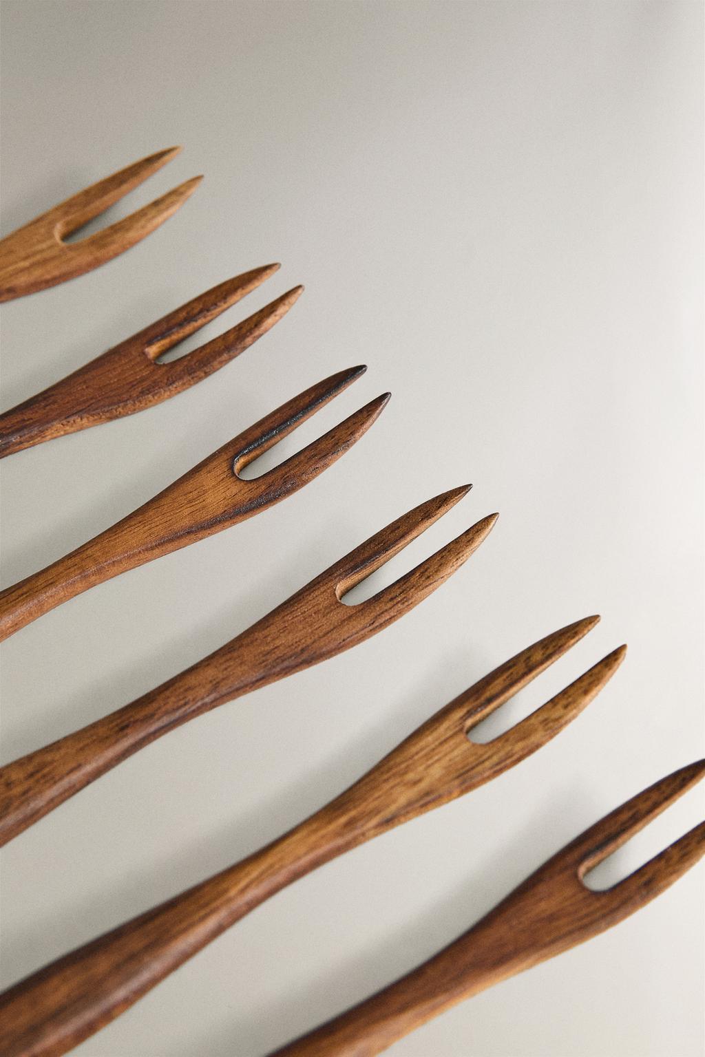 Набор деревянных вилок для аперитива (набор из 6 штук)