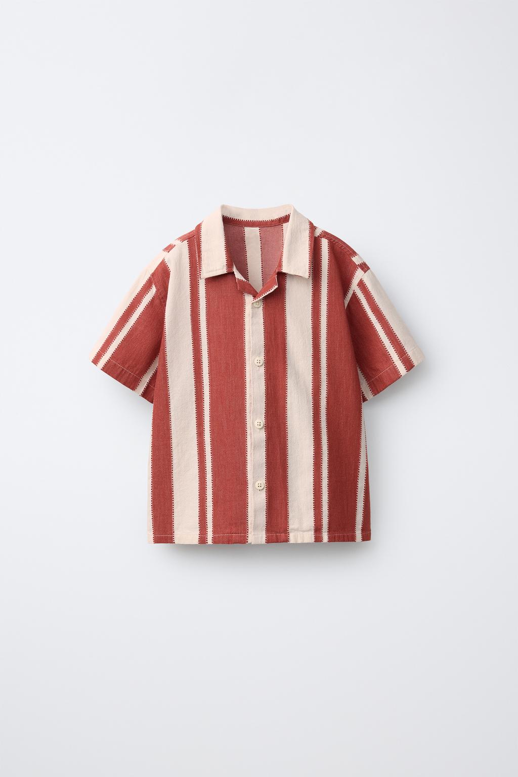 РУБАШКА С ПРИНТОМ В ПОЛОСКУ