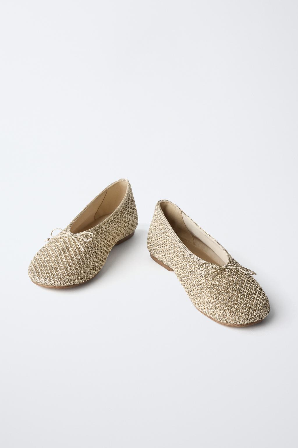 БАЛЕТКИ КРЮЧКОМ С МЕТАЛЛИЗИРОВАННЫМИ ЭЛЕМЕНТАМИ