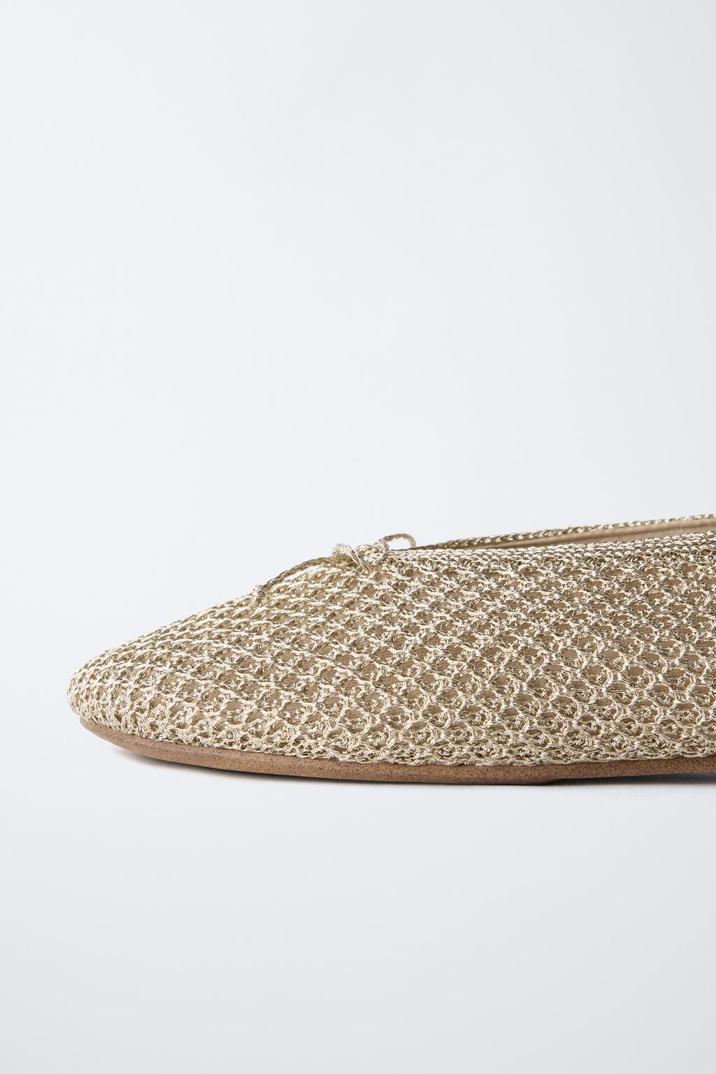 БАЛЕТКИ КРЮЧКОМ С МЕТАЛЛИЗИРОВАННЫМИ ЭЛЕМЕНТАМИ