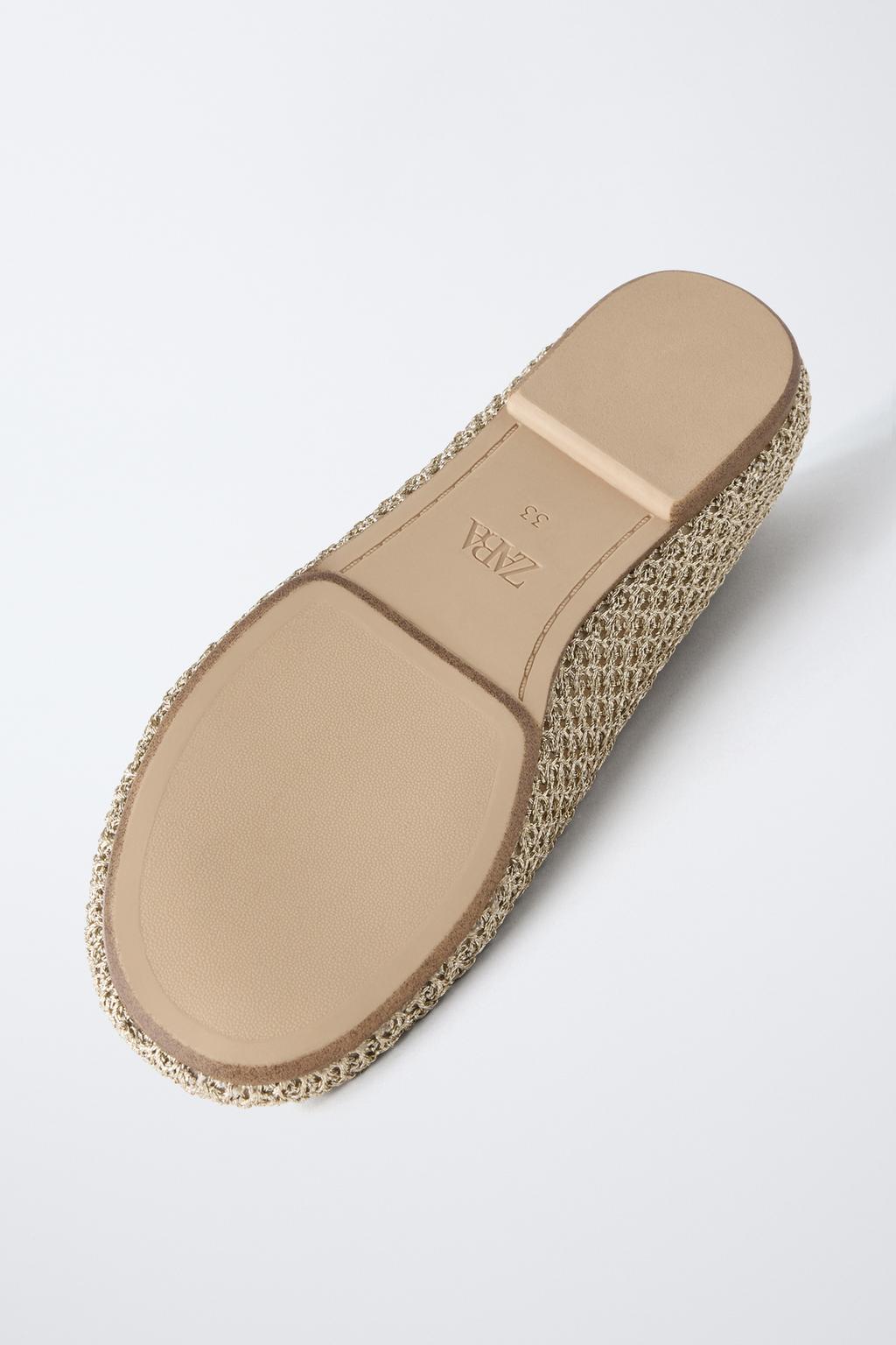 БАЛЕТКИ КРЮЧКОМ С МЕТАЛЛИЗИРОВАННЫМИ ЭЛЕМЕНТАМИ