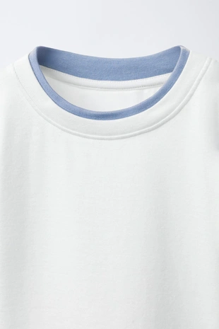 Футболка с двойным воротником и модалом