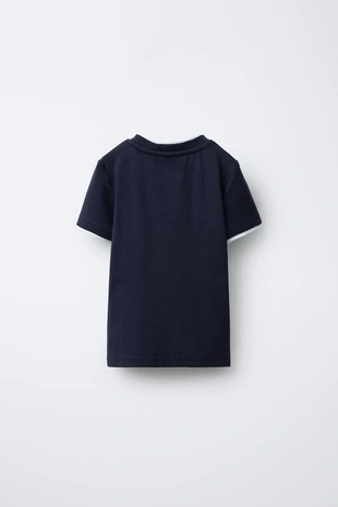 Футболка с двойным воротником и модалом- Заказать в России