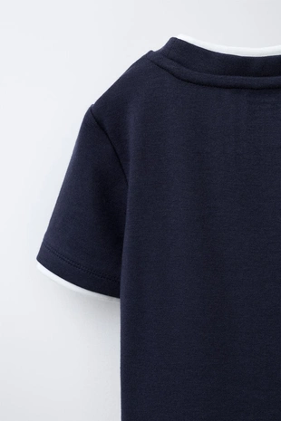 Футболка с двойным воротником и модалом- Заказать в России