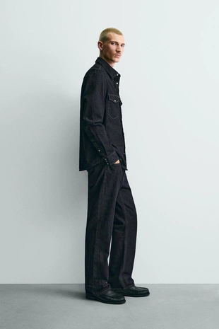 Джинсовая рубашка в ковбойском стиле- Заказать в России