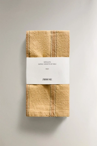 Набор клетчатых салфеток с полоской из окрашенной нити (набор из 2)- Заказать в России