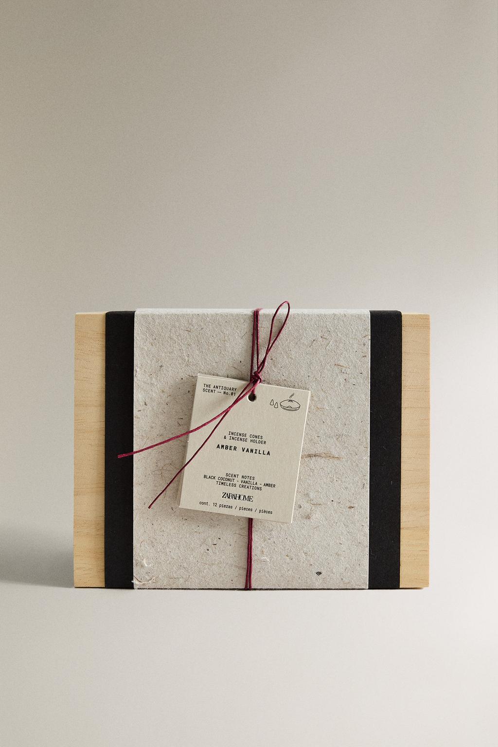 Набор благовоний амбра и ваниль (набор из 10 шт) с подставкой