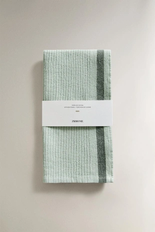 Фланельное полотенце для посуды с полосой