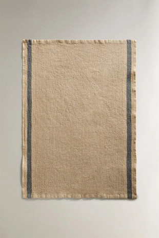 Полотенце для посуды с рельефным узором и полосой