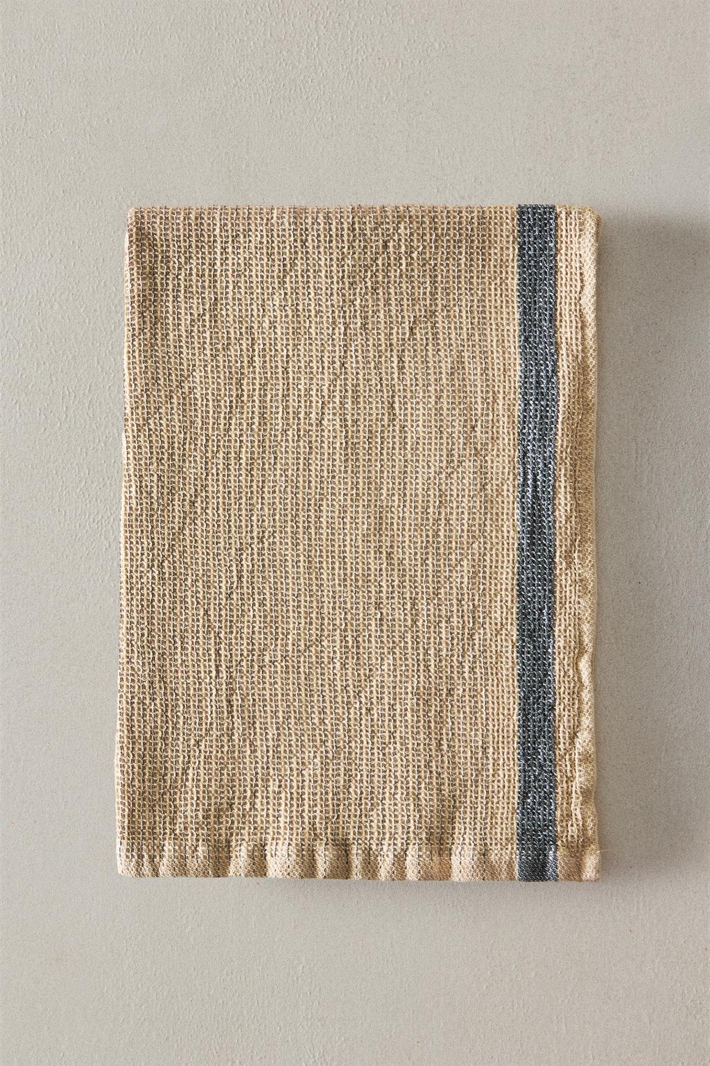 Полотенце для посуды с рельефным узором и полосой