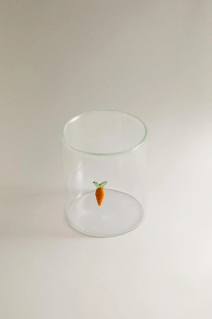 Стакан из боросиликатного стекла с морковным дизайном- Заказать в России