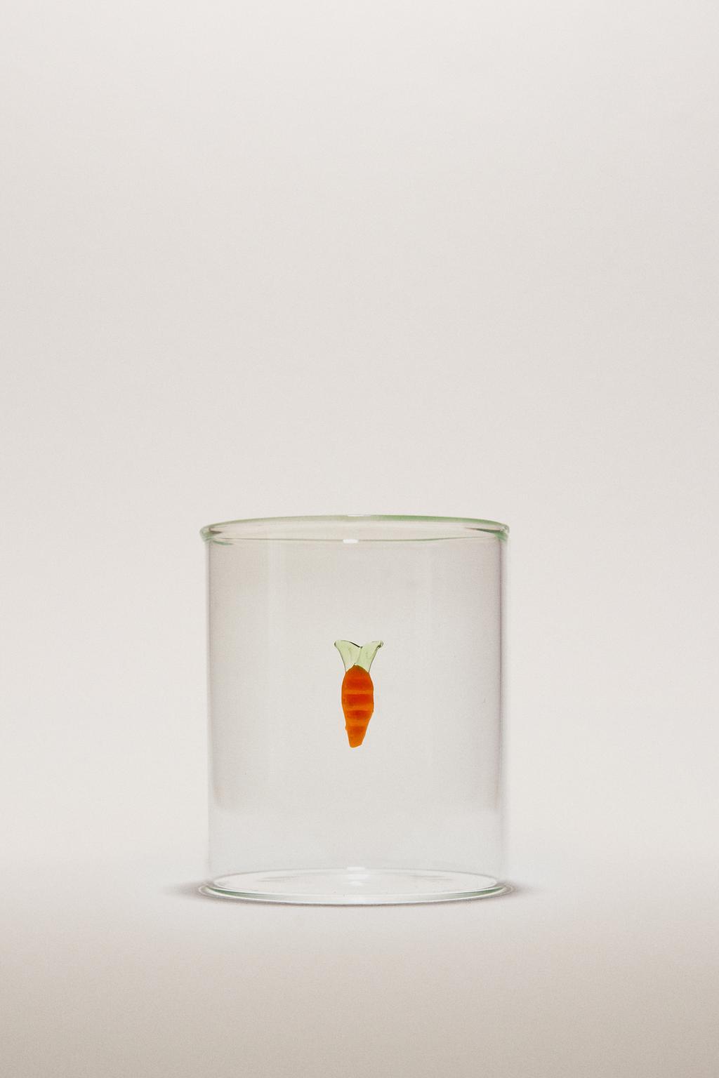 Стакан из боросиликатного стекла с морковным дизайном