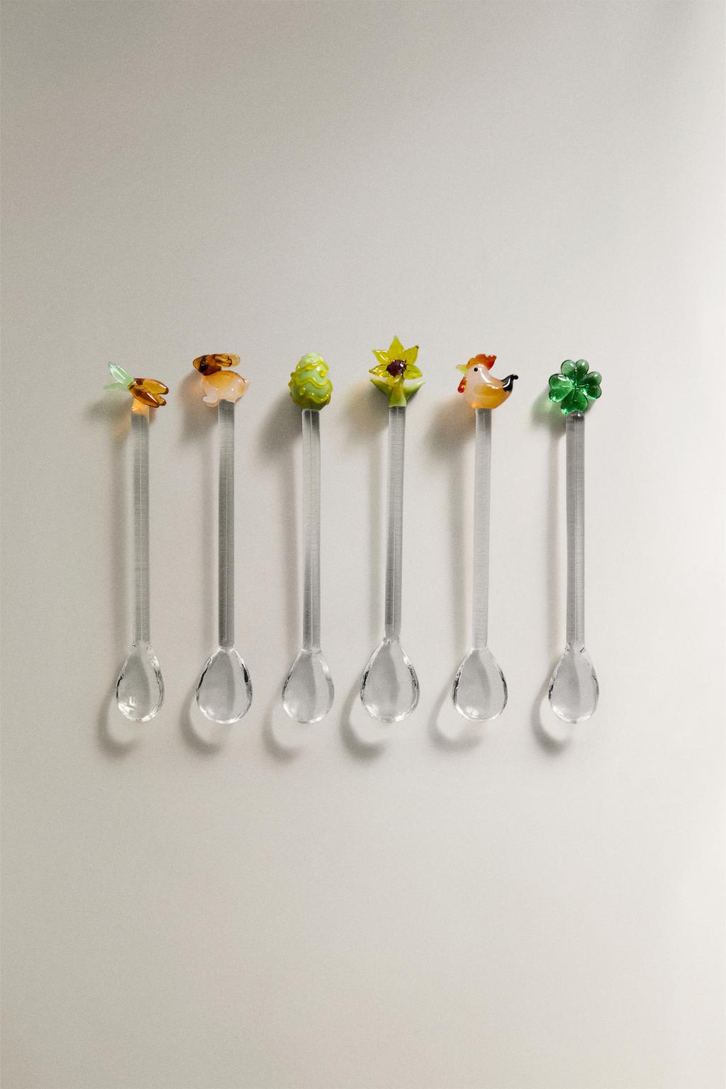 Набор стеклянных десертных ложек на пасху (набор из 6 штук)