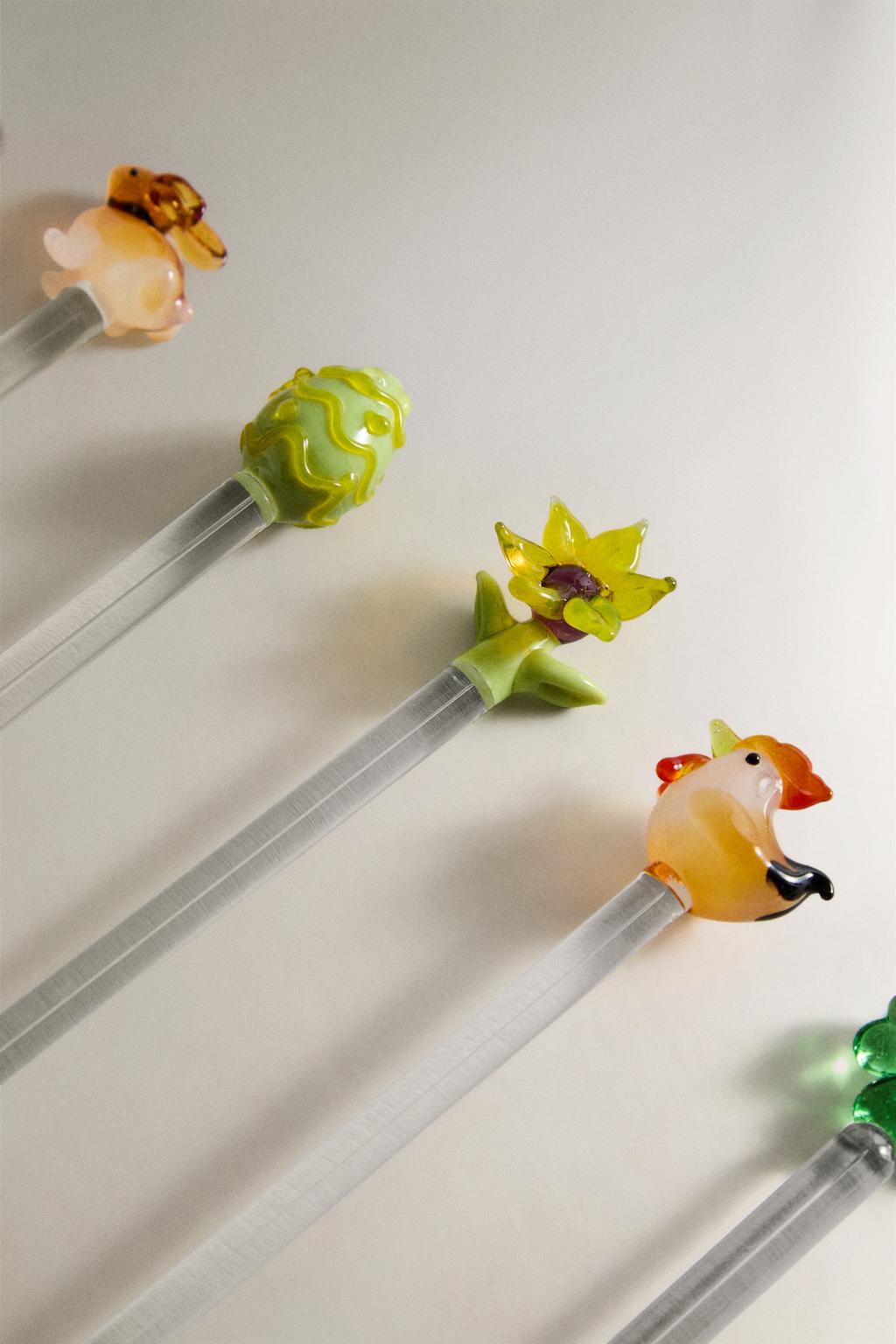 Набор стеклянных десертных ложек на пасху (набор из 6 штук)