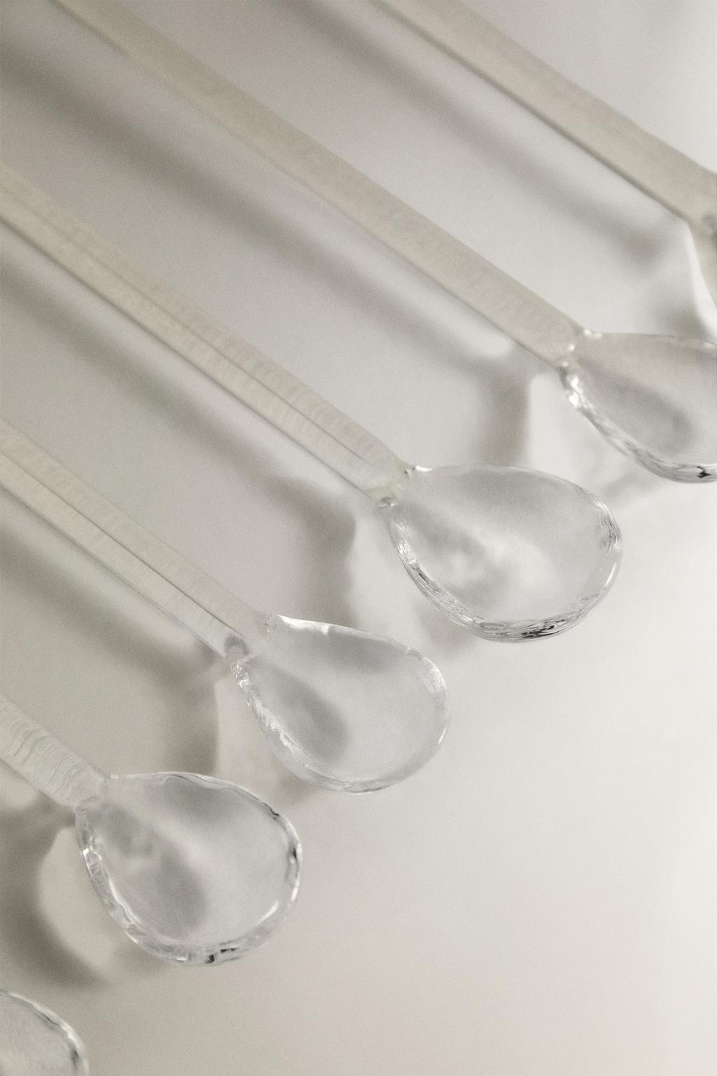 Набор стеклянных десертных ложек на пасху (набор из 6 штук)