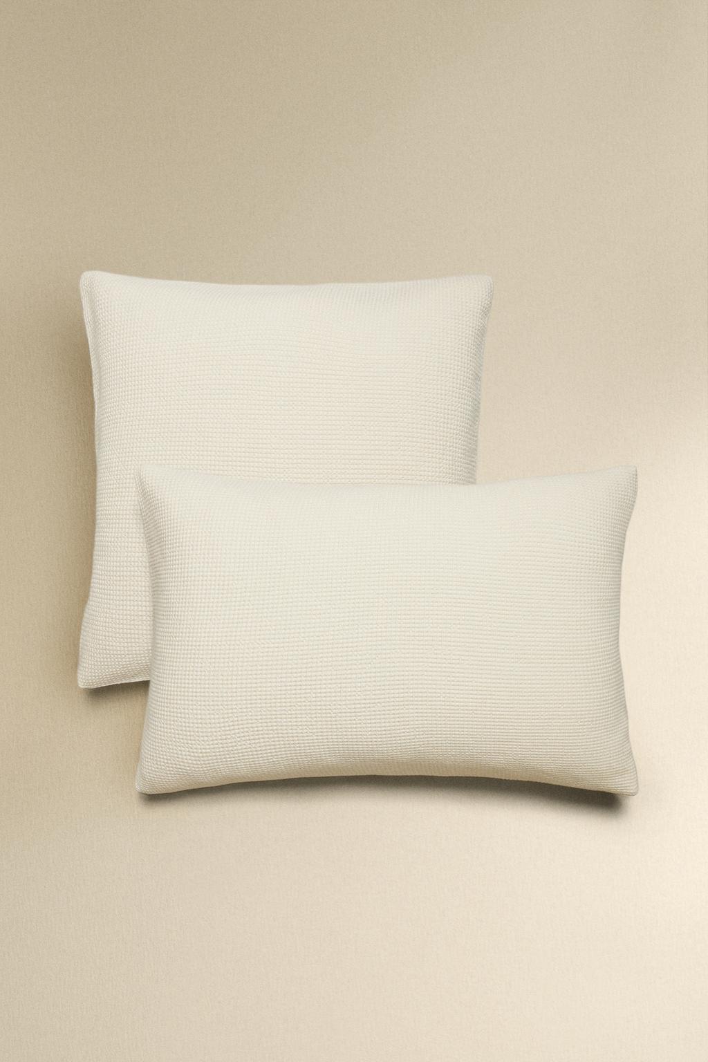 Наволочка из хлопка с мини вафельным плетением