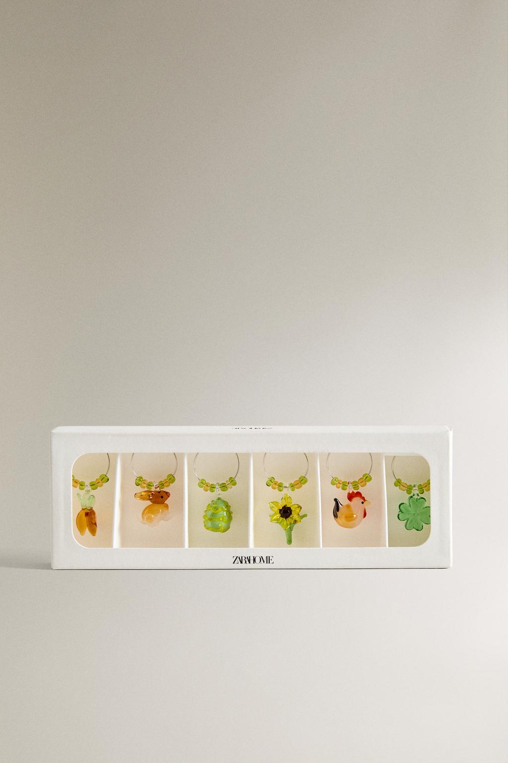 Набор стеклянных подвесок на пасху (набор из 6 штук)