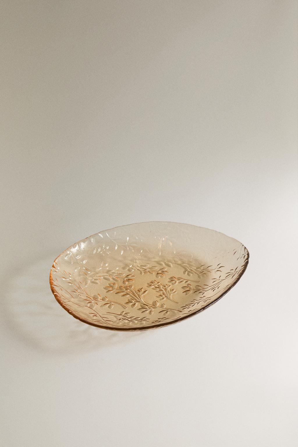 Большая цветочная стеклянная чаша