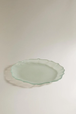 Стеклянная десертная тарелка с оборкой- Заказать в России