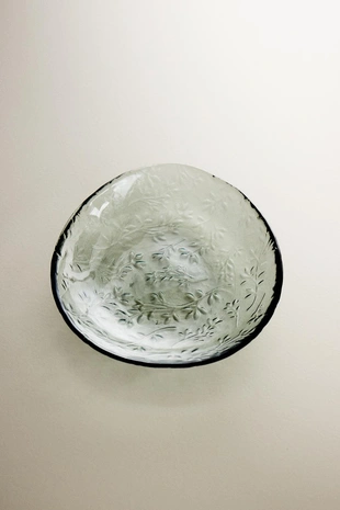 Стеклянная миска с цветочным узором- Заказать в России