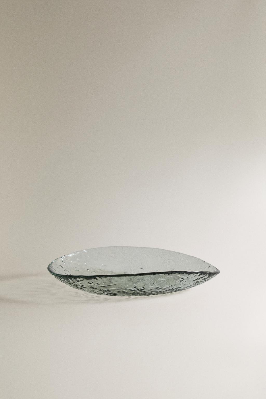 Стеклянная миска с цветочным узором